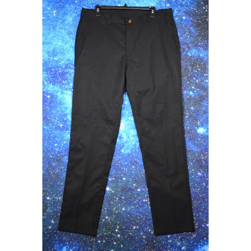 Extracurricular Pants Mens 34x32‎ Black Chino Slim Fit Tapered Performance Golf